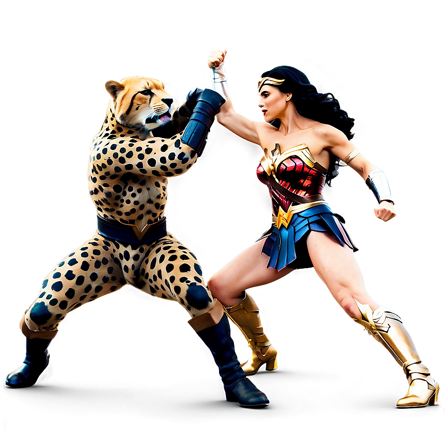 Wonder Woman Cheetah Fight Scene Png Whb PNG Image