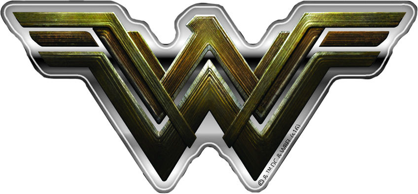 Wonder Woman Logo Metallic Design PNG Image