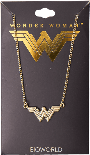 Wonder Woman Logo Necklace Bioworld Packaging PNG Image