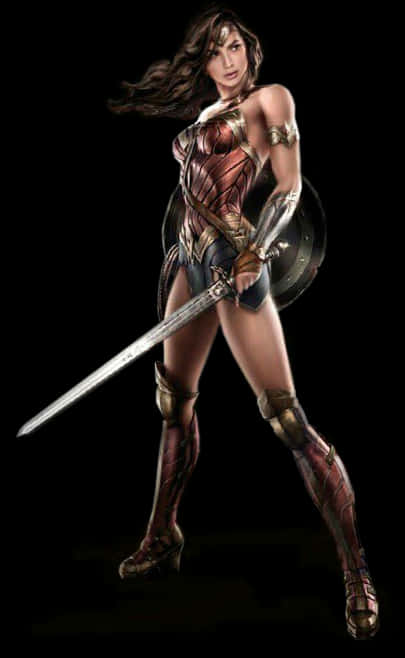 Wonder Woman Readyfor Battle PNG Image