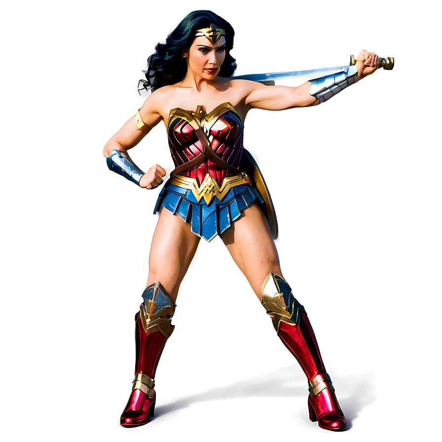 Wonder Woman Sword Pose Png Jwb PNG Image