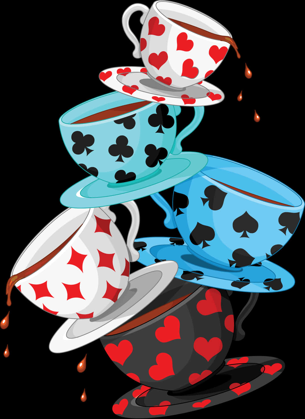 Wonderland Tea Party Cups PNG Image