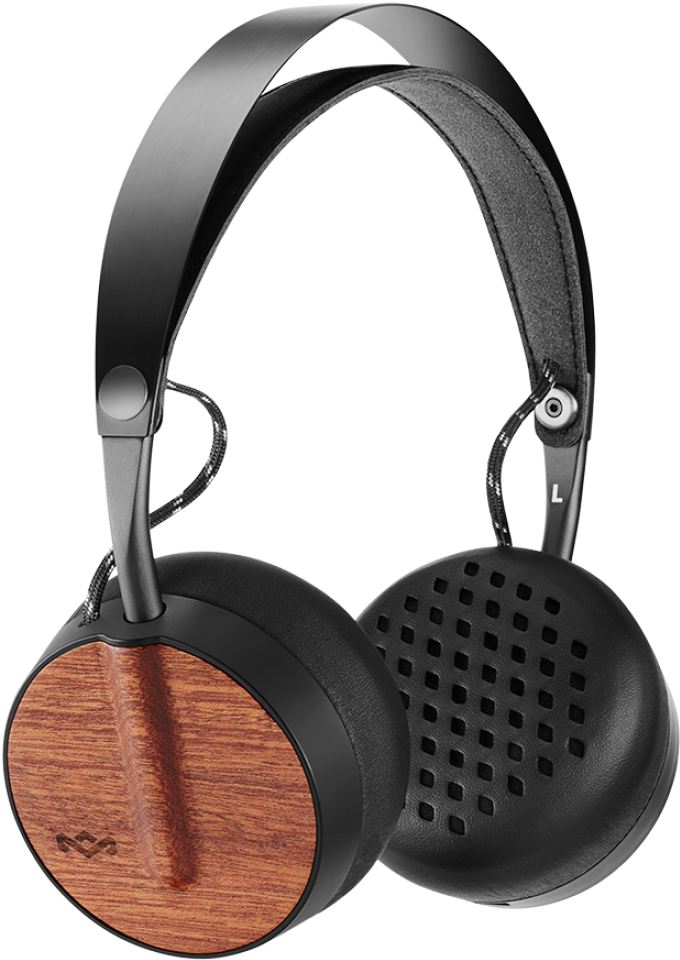 Wood Accent Over Ear Headphones PNG Image