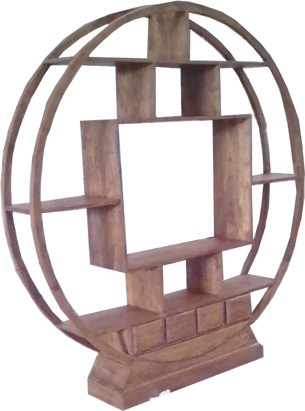 Wooden Armillary Sphere Stand PNG Image