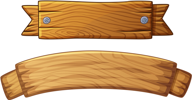 Wooden Banner Design Elements PNG Image