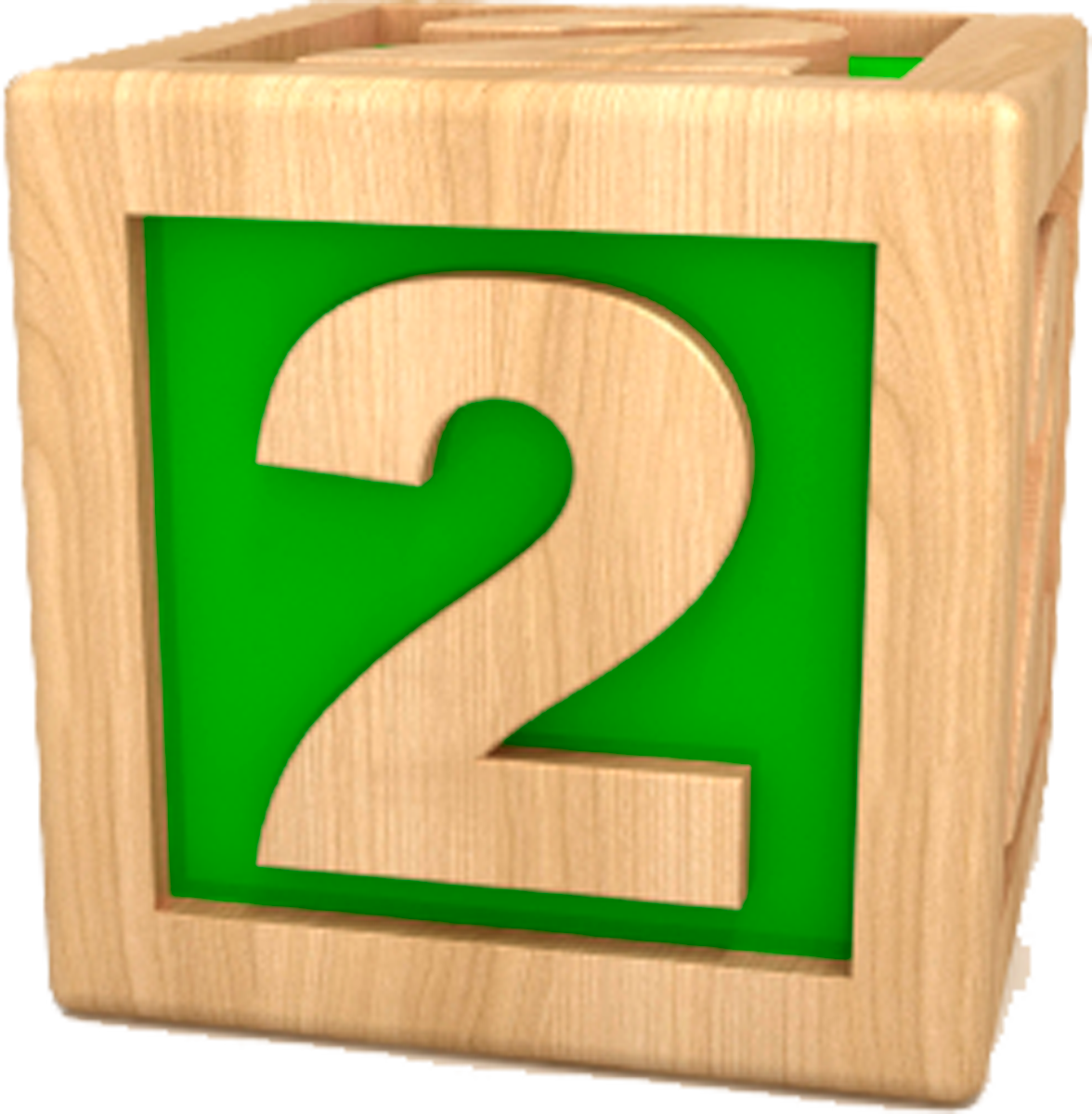 Wooden Block Number2 PNG Image