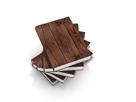 Wooden Book Sculpture PNG Image