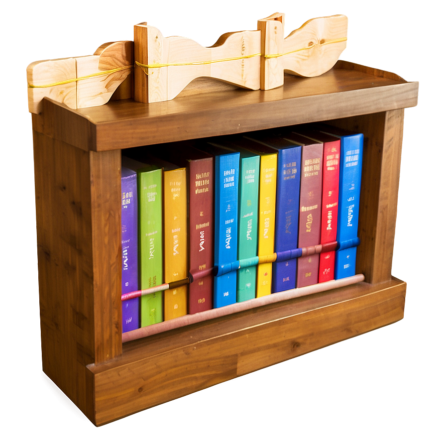 Wooden Bookshelf Books Png 24 PNG Image