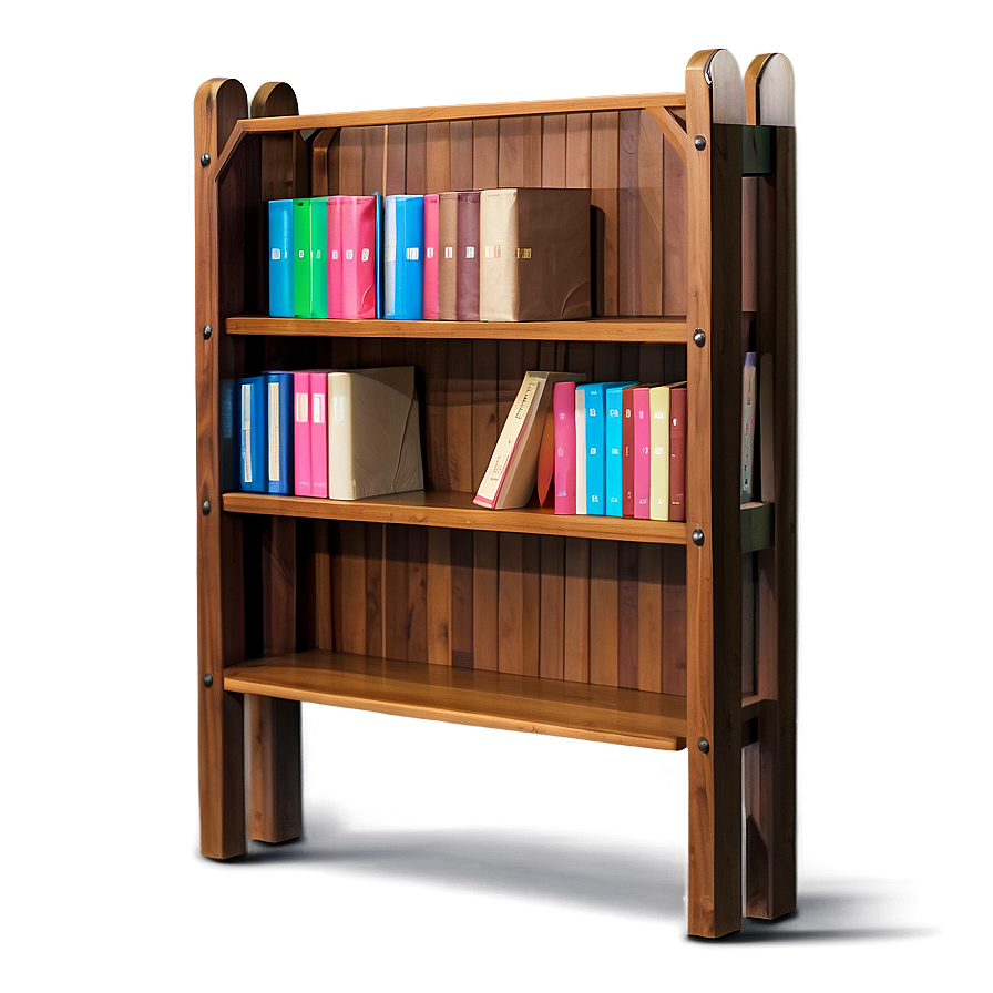 Wooden Bookshelf Books Png Lje PNG Image