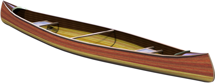 Wooden Canoe Isolated Background PNG Image