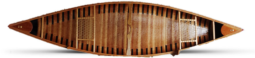 Wooden Canoe Top View PNG Image