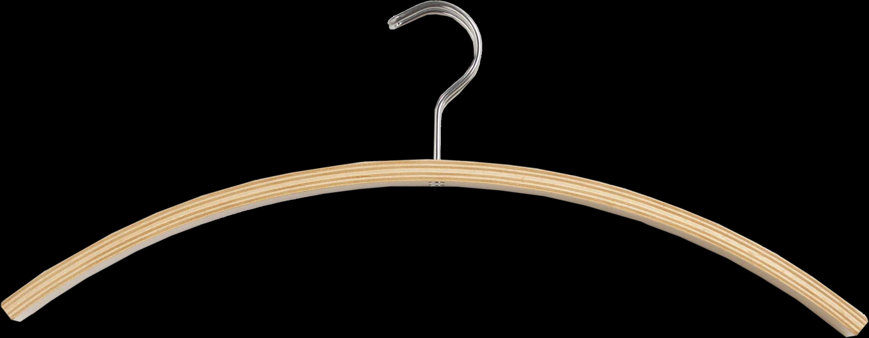 Wooden Clothes Hanger Black Background PNG Image