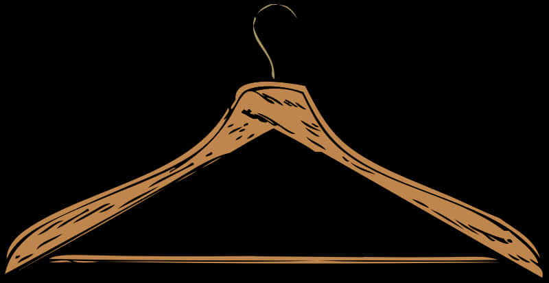 Wooden Clothes Hanger Illustration PNG Image