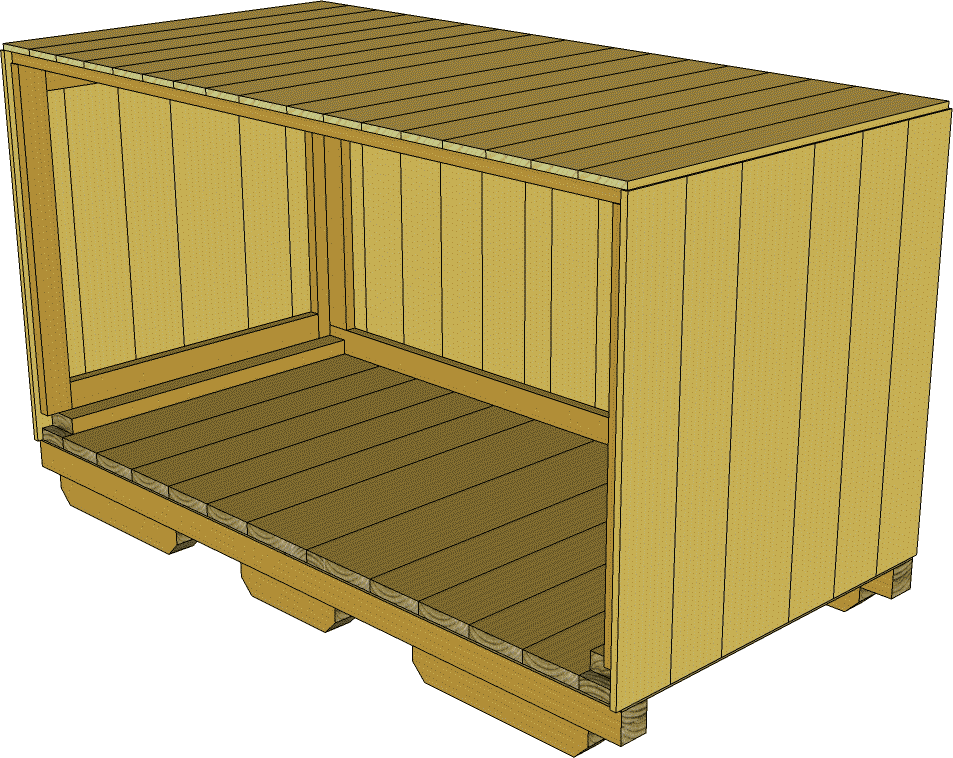 Wooden Crate3 D Model PNG Image