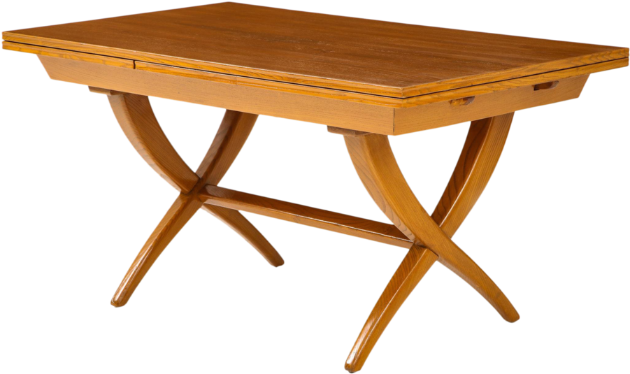 Wooden Cross Leg Dining Table.png PNG Image