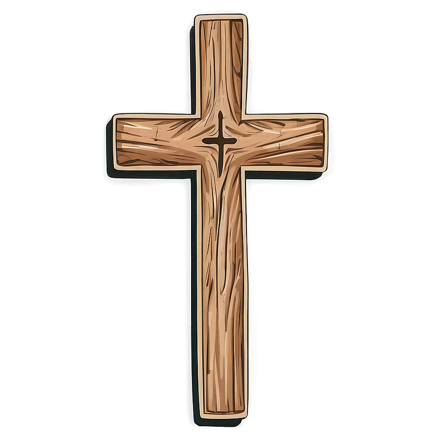 Wooden Cross Outline Png Hij PNG Image