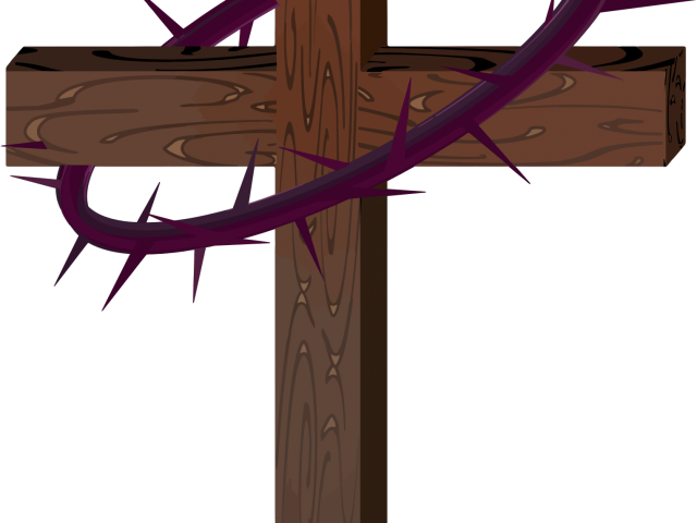 Wooden Crosswith Crownof Thorns PNG Image