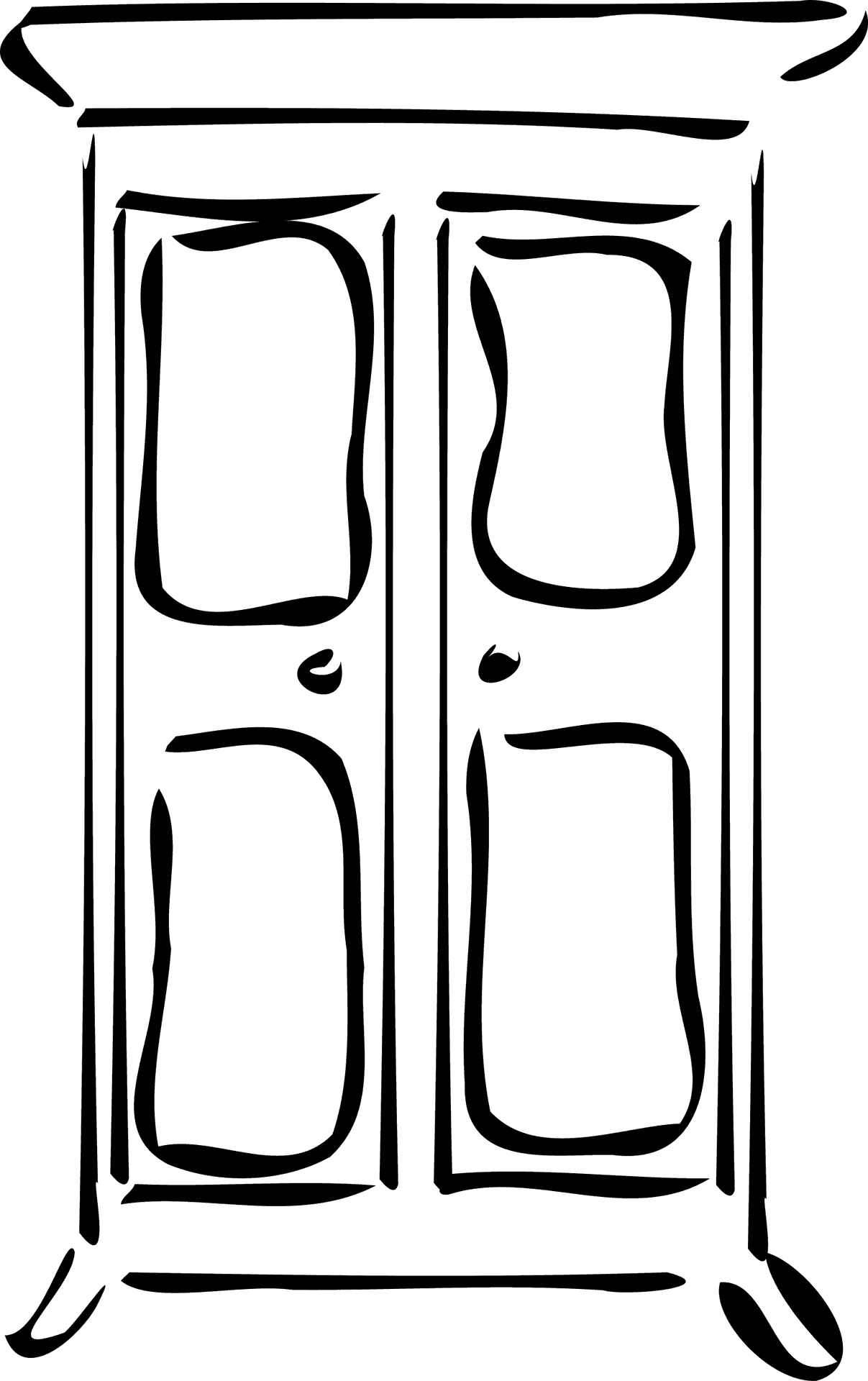 Wooden Cupboard Line Art PNG Image