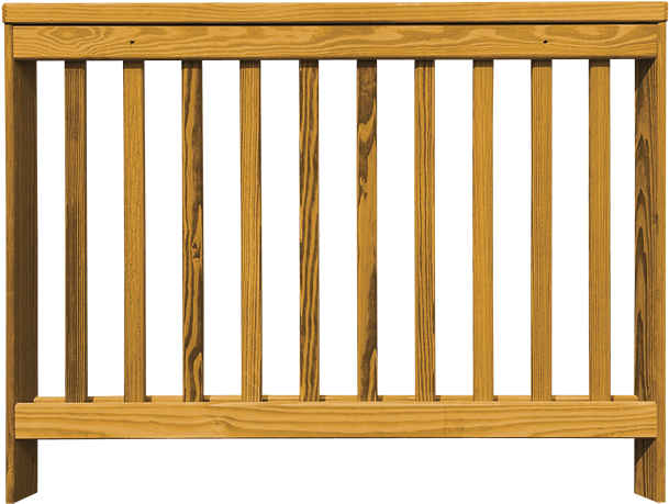 Wooden Deck Railing Section PNG Image