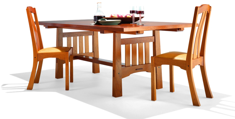 Wooden Dining Table Set With Food PNG Image