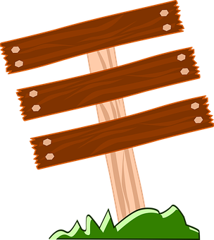 Wooden Direction Signs Vector PNG Image