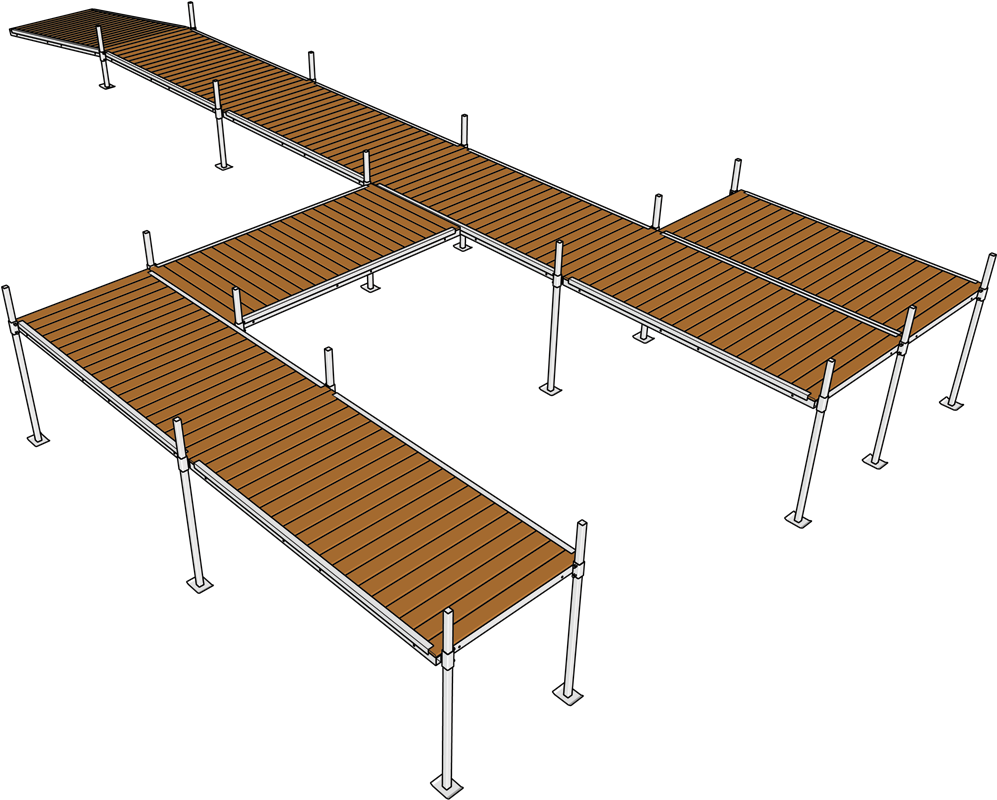 Wooden Dock Structure Design PNG Image