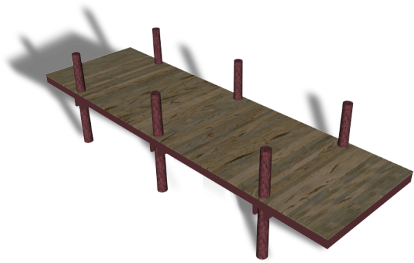 Wooden Dock3 D Rendering PNG Image