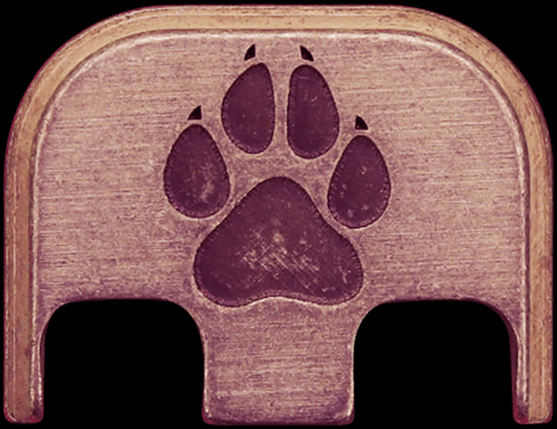 Wooden Dog Paw Cutout PNG Image