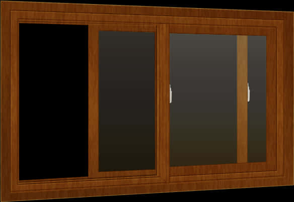 Wooden Double Pane Window PNG Image