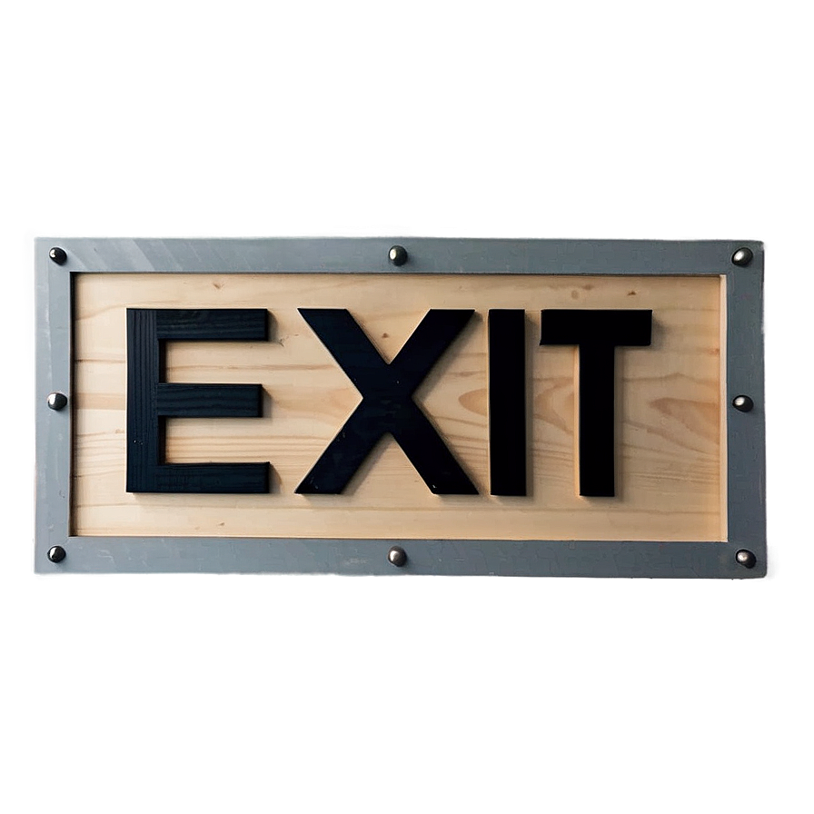 Wooden Exit Sign Png Ewa9 PNG Image