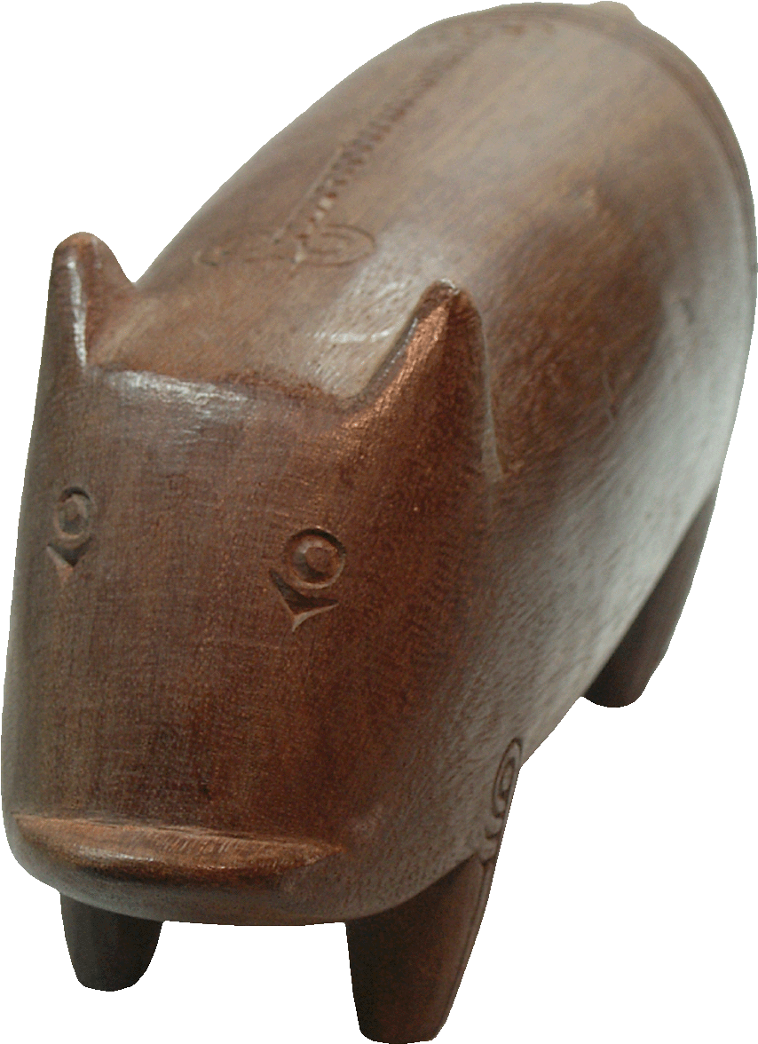 Wooden Guinea Pig Sculpture PNG Image