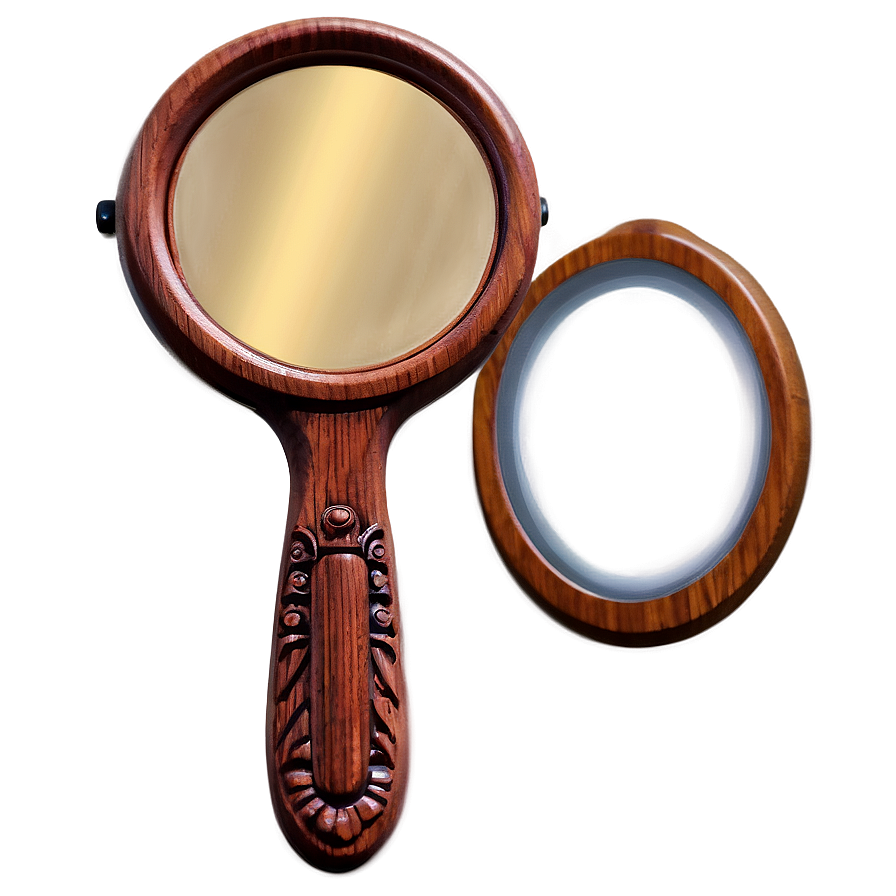 Wooden Hand Mirror Png 06212024 PNG Image