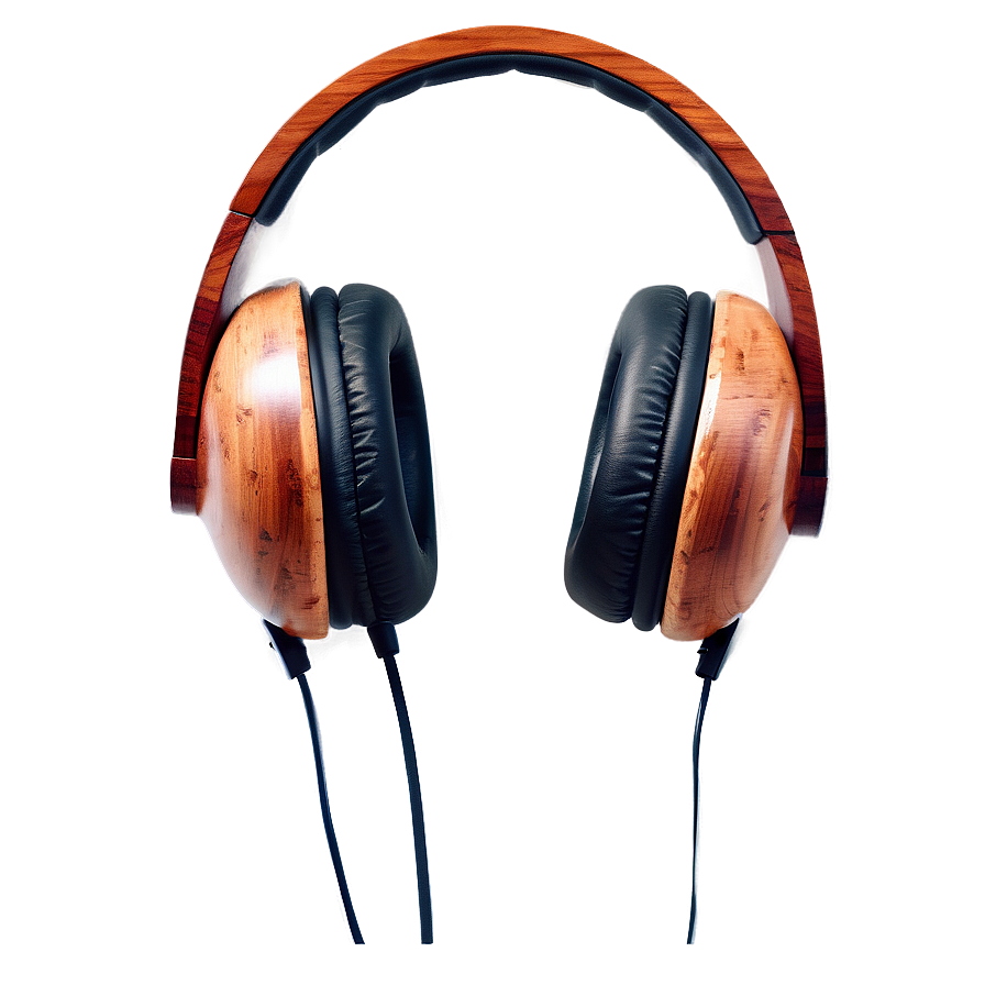 Wooden Headphones Eco-friendly Png 05042024 PNG Image