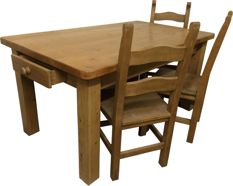 Wooden Kitchen Tableand Chairs Set PNG Image