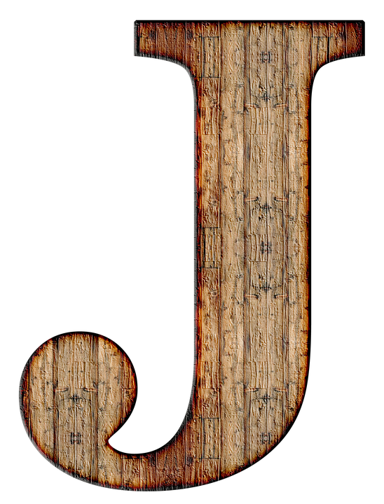 Wooden Letter J Texture PNG Image