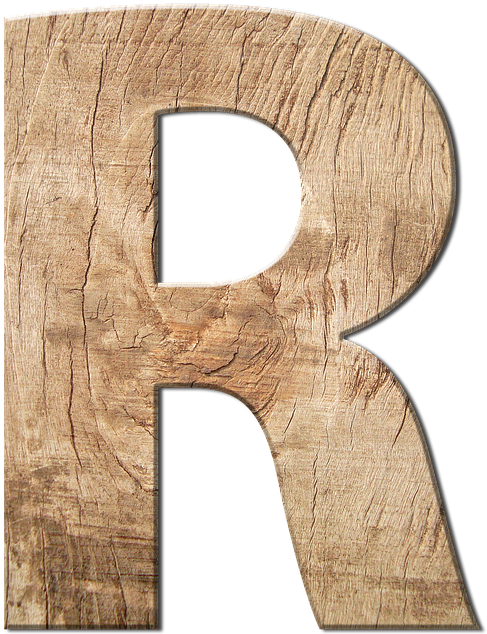 Wooden Letter R Texture PNG Image