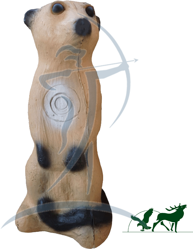 Wooden Meerkat Archer Sculpture PNG Image