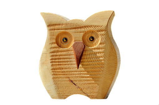 Wooden Owl Sculpture PNG Image