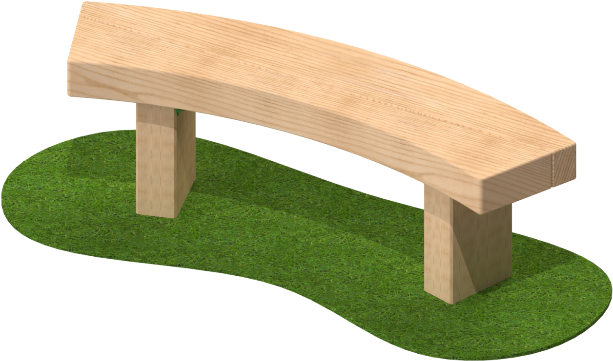 Wooden Park Bench Design PNG Image