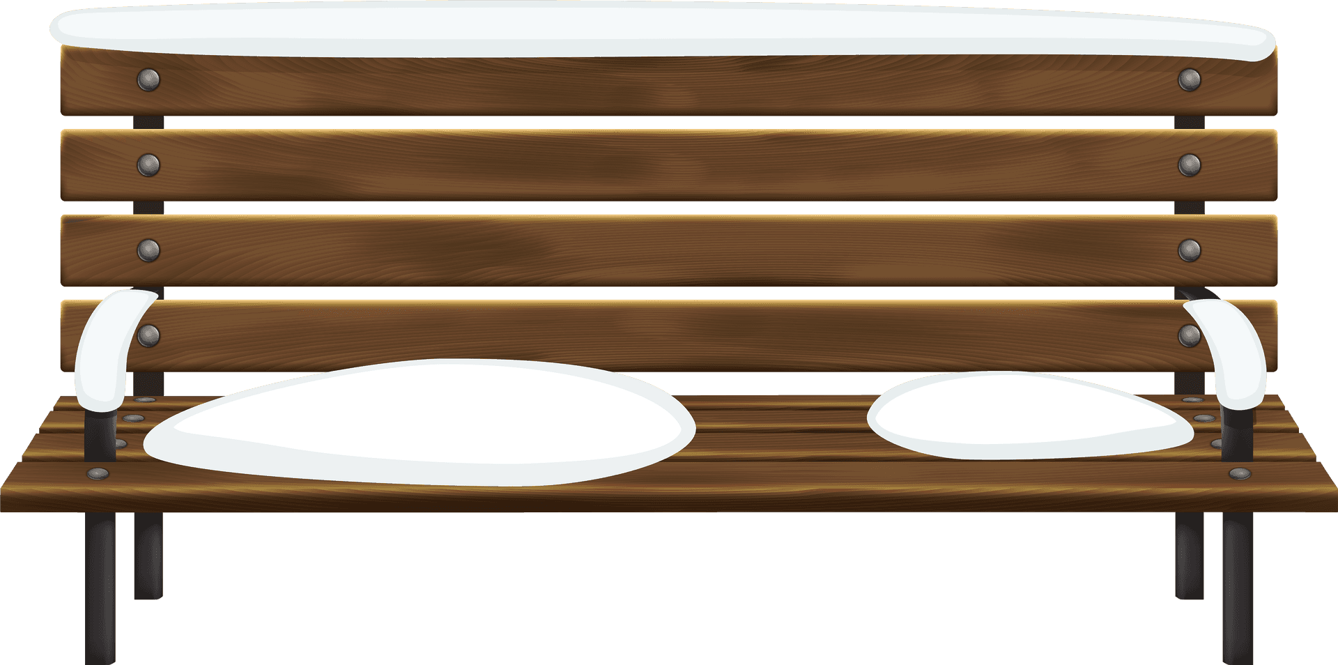 Wooden Park Bench Vector PNG Image