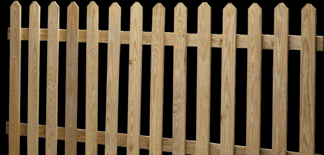 Wooden Picket Fence Black Background PNG Image