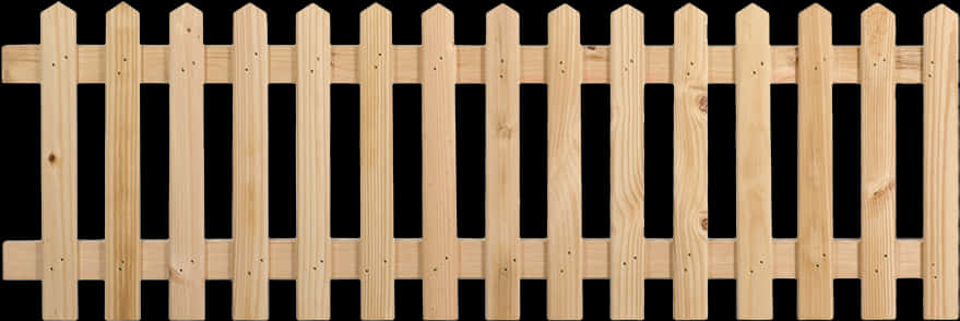 Wooden Picket Fence Isolated PNG Image