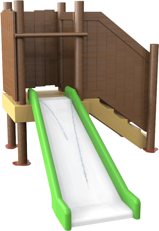 Wooden Playground Slide3 D Model PNG Image