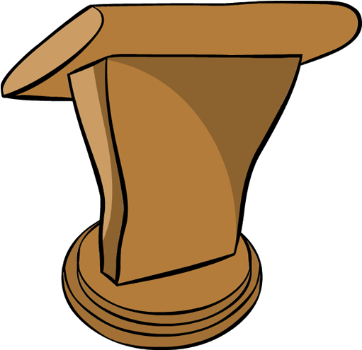 Wooden Podium Cartoon Vector PNG Image