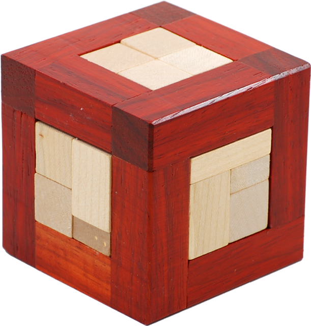 Wooden Puzzle Cube PNG Image