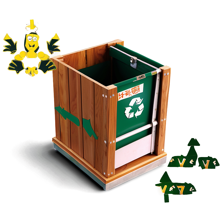 Wooden Recycle Bin Png Ljj PNG Image