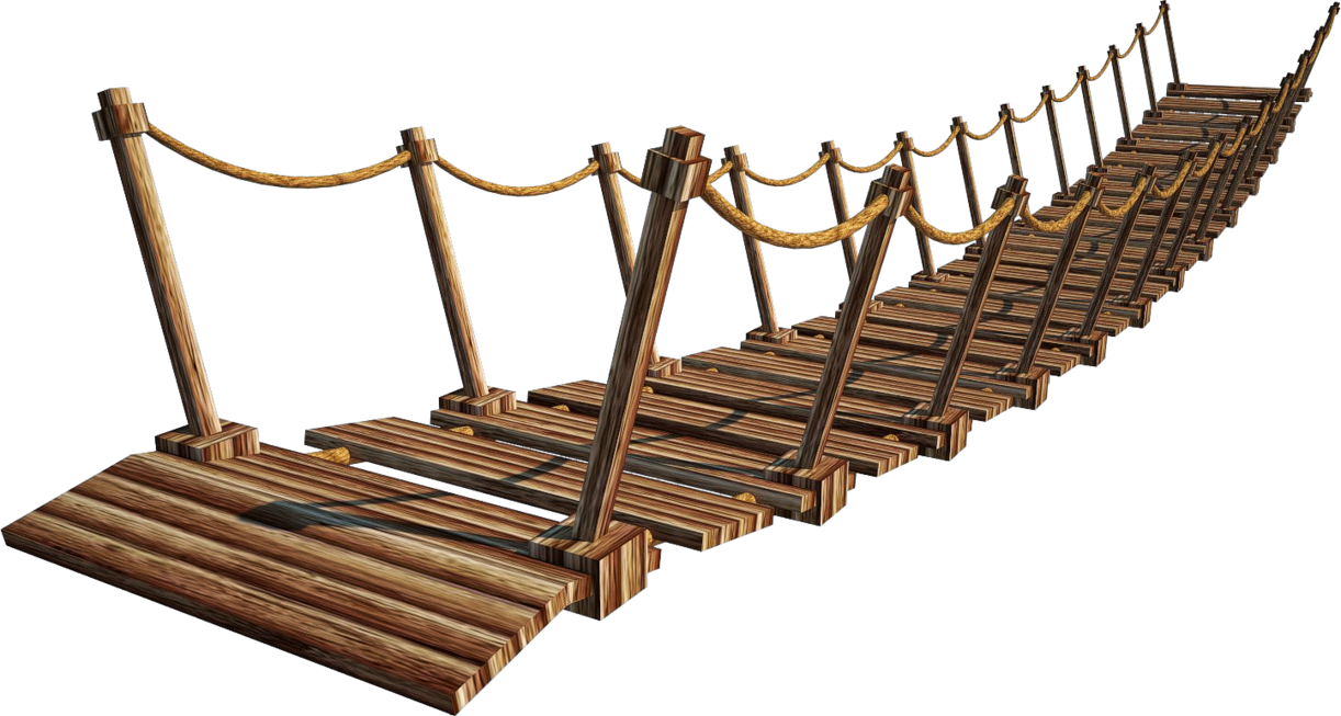 Wooden Rope Bridge Graphic PNG Image