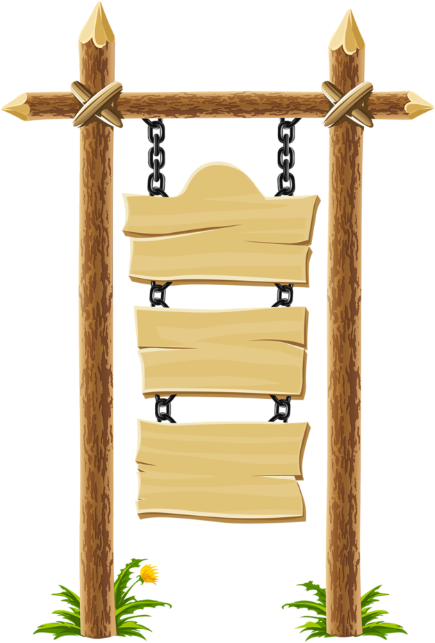 Wooden Signpost Blank Banners PNG Image