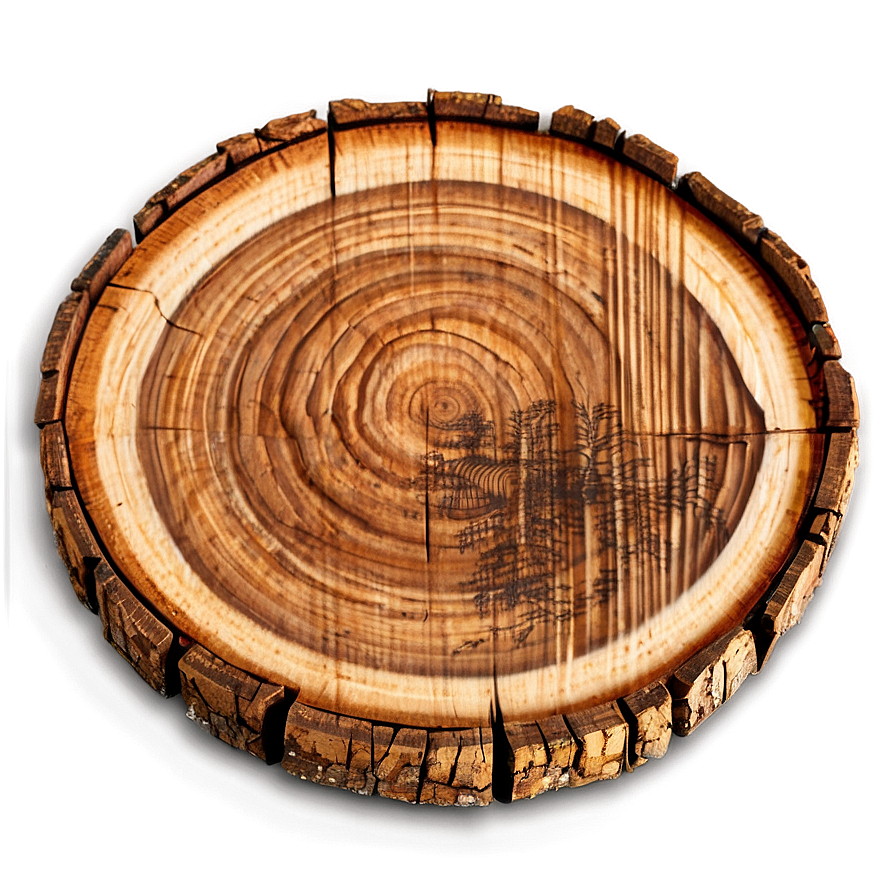 Wooden Slice Coaster Png 06252024 PNG Image