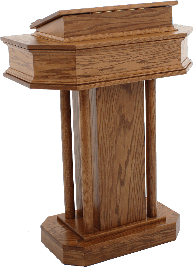 Wooden Speech Podium Isolated PNG Image